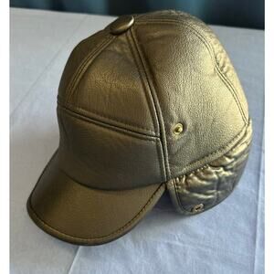 Vintage Winter Leather Trapper Hat One Size